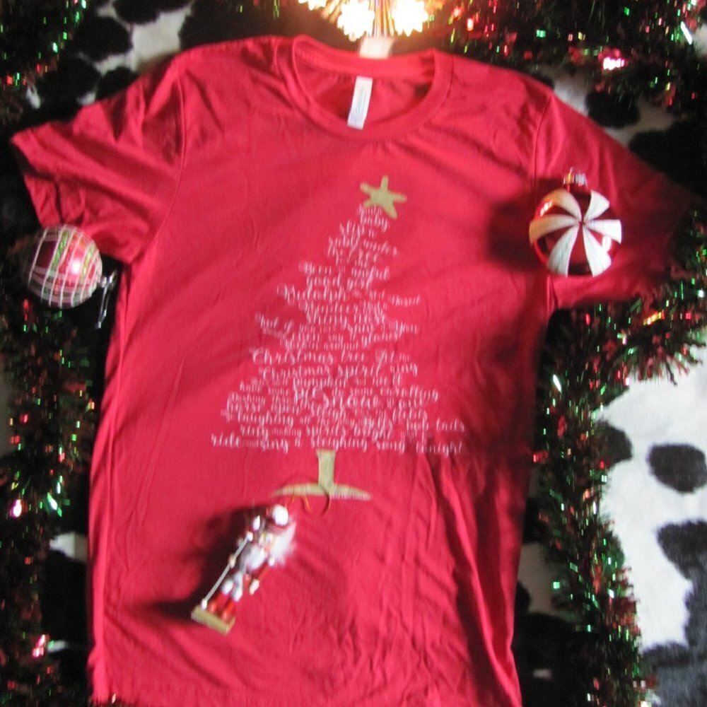 BELLA CANVAS CHRISTMAS SONG TREE TSHIRT - Picture 1 of 3